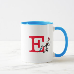 Dr. Seuss Katze mit Hut Regenschirm Gang Monogramm Tasse
