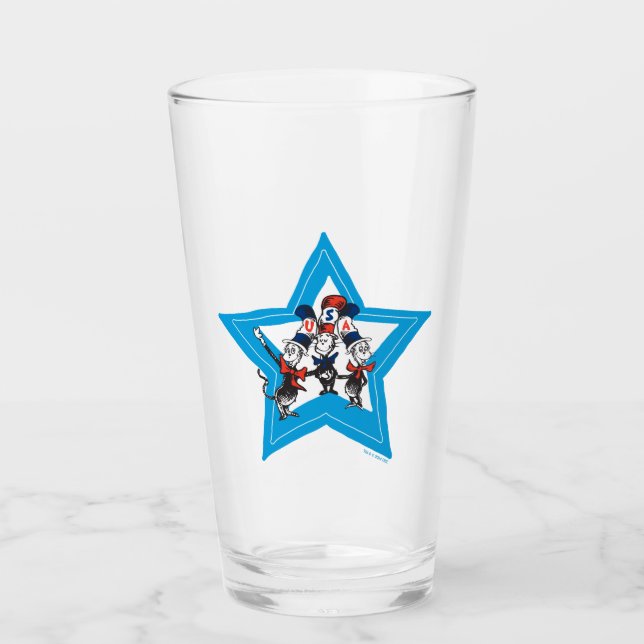 Dr. Seuss | Little Cats USA Hats Graphic Glas (Vorderseite)