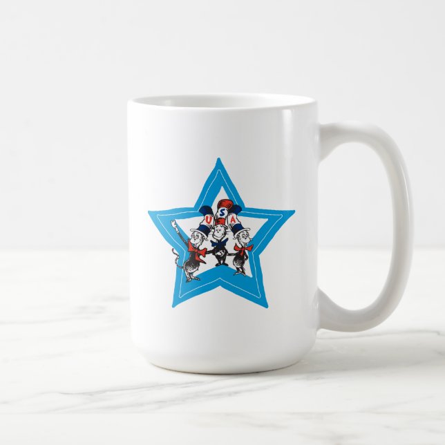 Dr. Seuss | Little Cats USA Hats Graphic Kaffeetasse (Rechts)