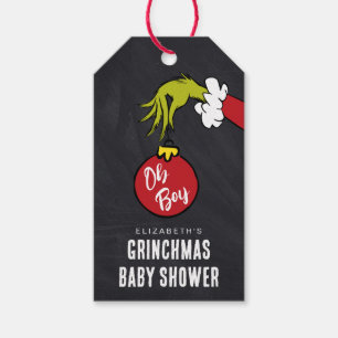Dr. Seuss Oh, Boy Grinch Baby Shooter Favor Tag Geschenkanhänger