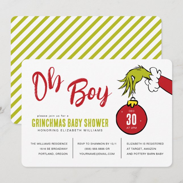 Dr. Seuss | Oh Boy Grinch Baby Showdusche (Vorne/Hinten)