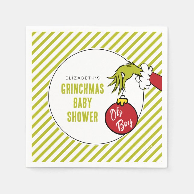 Dr. Seuss | Oh Boy Grinch Baby Showdusche Serviette (Vorderseite)