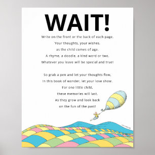 Dr. Seuss Oh, die Orte Gästebuch-Party-Schild Poster