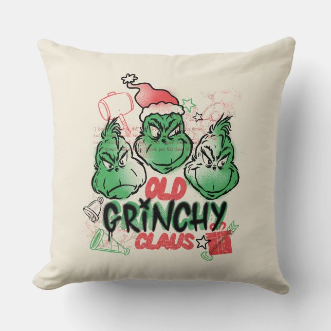 Dr. Seuss | Old Grinch Claus Kissen (Vorderseite)