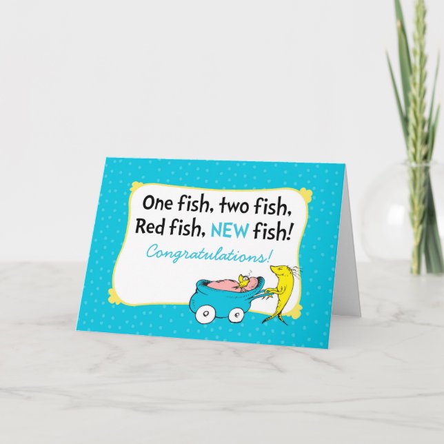 Dr. Seuss | One Fish - Baby Boy Glückwünsche Karte (Vorderseite)