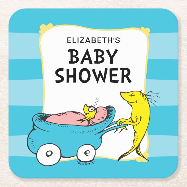 Dr. Seuss | One Fish - Boy Baby Shooter Rechteckiger Pappuntersetzer (Vorderseite)