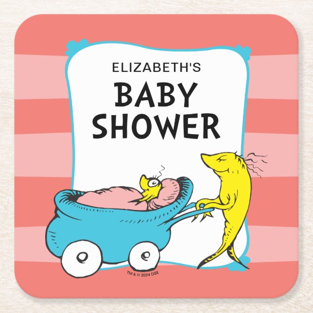 Dr. Seuss | One Fish - Girl Baby Shooter Rechteckiger Pappuntersetzer (Vorderseite)