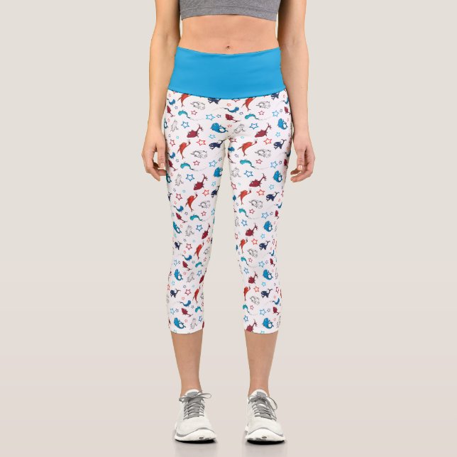 Dr. Seuss | One Fish Two Fish Star Muster Capri Leggings (Vorderseite)