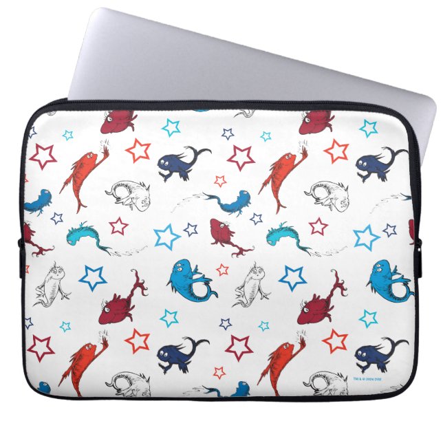 Dr. Seuss | One Fish Two Fish Star Muster Laptopschutzhülle (Vorderseite)