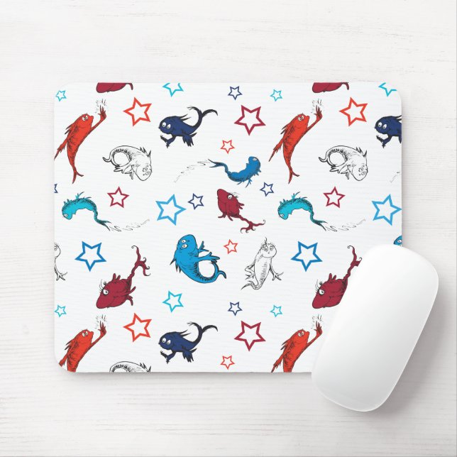 Dr. Seuss | One Fish Two Fish Star Muster Mousepad (Mit Mouse)