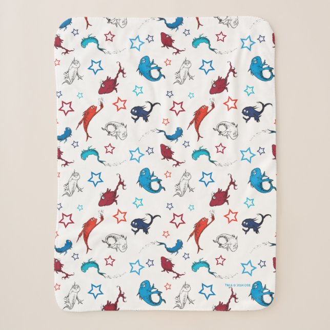 Dr. Seuss | One Fish Two Fish Star Muster Sherpadecke (Vorderseite)