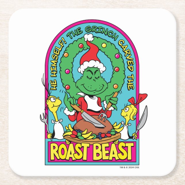 Dr. Seuss | Roast Beast Graphic Rechteckiger Pappuntersetzer (Vorderseite)