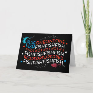Dr. Seuss Roter Fisch Blauer Fisch US-Flagge Gra Karte
