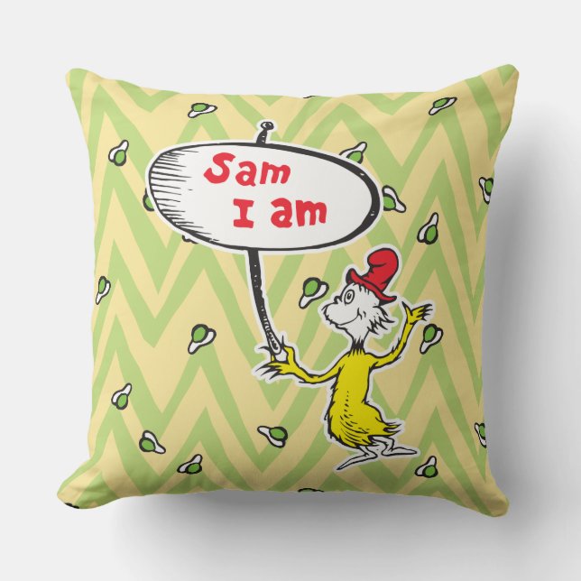 Dr. Seuss| Sam-I-Am-Holding - Zeichen Kissen (Vorderseite)