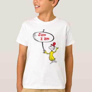 Dr. Seuss   Sam-I-Am-Holding-Zeichen T-Shirt