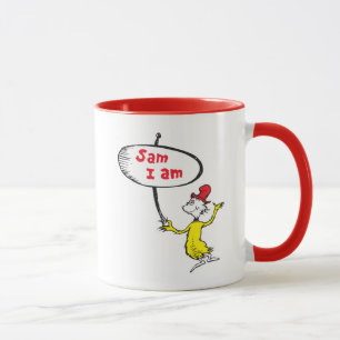 Dr. Seuss   Sam-I-Am-Holding-Zeichen Tasse