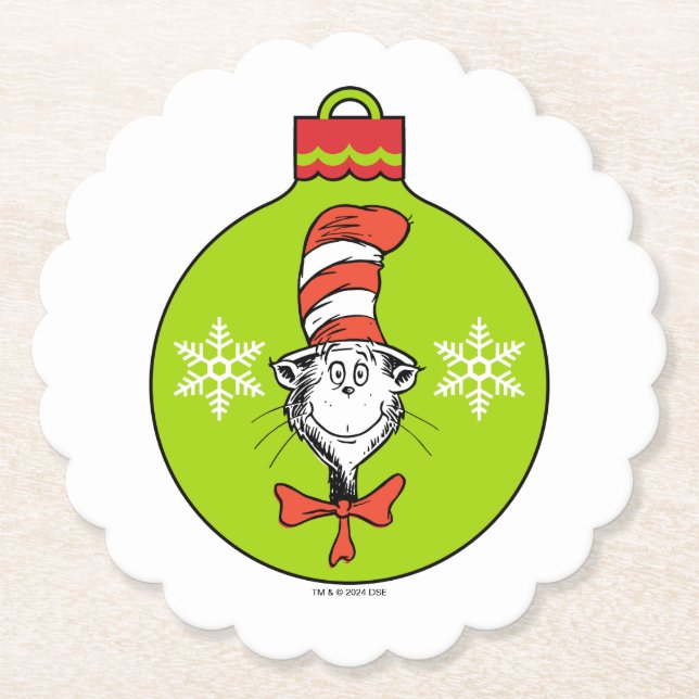Dr. Seuss | Schnürsenkel | Klassische Katze im Hut Untersetzer (Vorderseite)