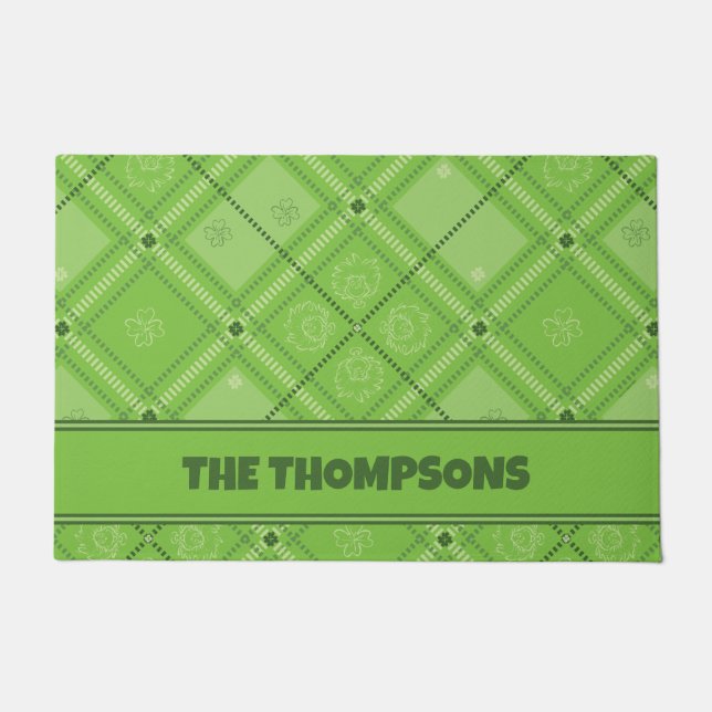 Dr. Seuss | St. Patrick's Day Kariert Pattern Fußmatte (Vorderseite)