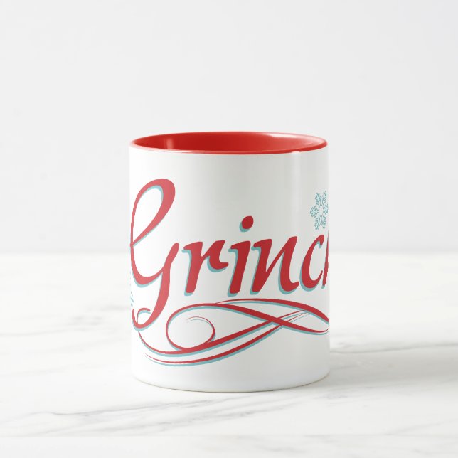 Dr. Seuss | The Grinch - Red and Blue Script Tasse (Zentrum)