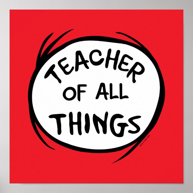Dr. Seuss Thing 1 Thing 2 - Lehrer aller Dinge Poster (Vorne)