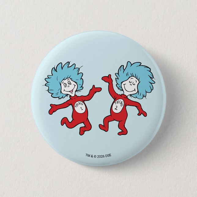 Dr. Seuss Thing 1 und Thing 2 Charakter Button (Vorderseite)