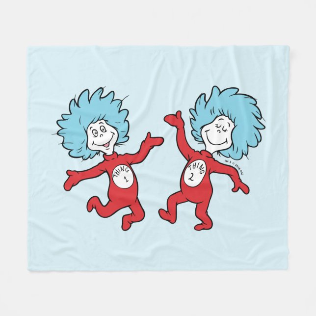 Dr. Seuss Thing 1 und Thing 2 Charakter Fleecedecke (Vorderseite (Horizontal))