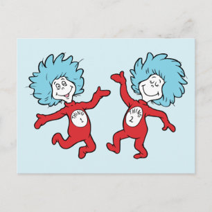 Dr. Seuss Thing 1 und Thing 2 Charakter Postkarte