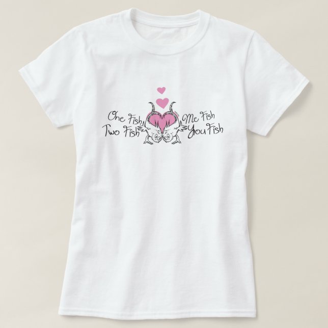 Dr. Seuss Valentine | Ein Fisch zwei Fische T-Shirt (Design vorne)