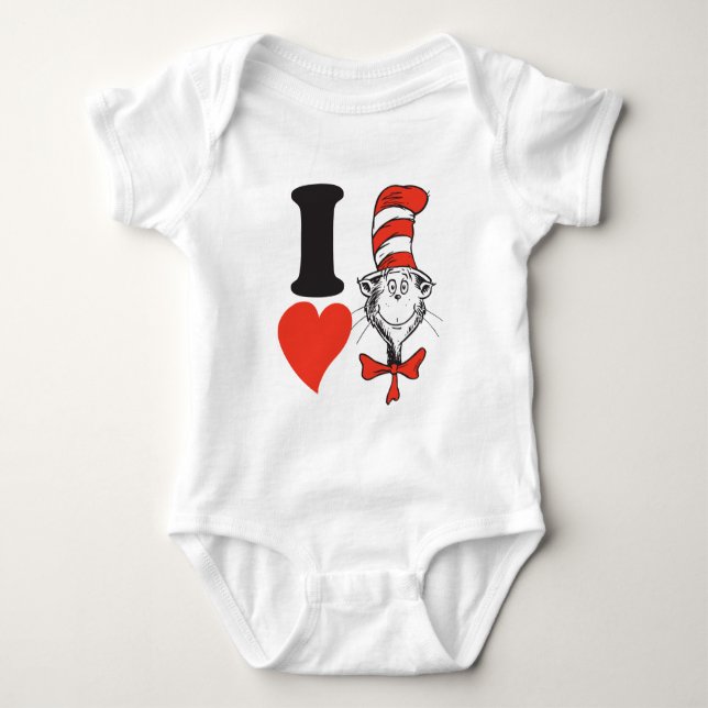 Dr. Seuss Valentine | Ich höre die Katze im Hut Baby Strampler (Vorderseite)
