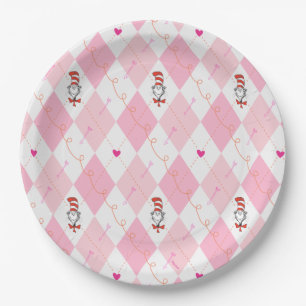 Dr. Seuss Valentine   Rosa Raute Die Katze in H Pappteller