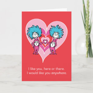 Dr. Seuss Valentinstag   Ding Eins Ding Zwei Feiertagskarte