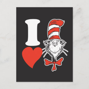 Dr. Seuss Valentinstag   Ich liebe die Katze im Hu Feiertagspostkarte