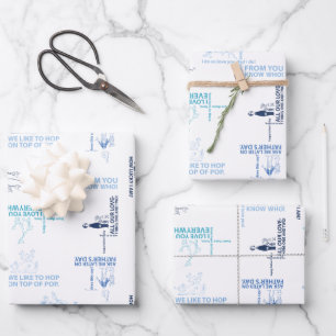 Dr. Seuss Vatertag Zitatmuster Geschenkpapier Set