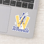 Dr. Seuss | Who-ville-Logo Aufkleber<br><div class="desc">Wer ist Wer in Who-ville? Es geht nur um wen! Diese Grafik zeigt das Who-ville W Logo in gelb und lila.</div>