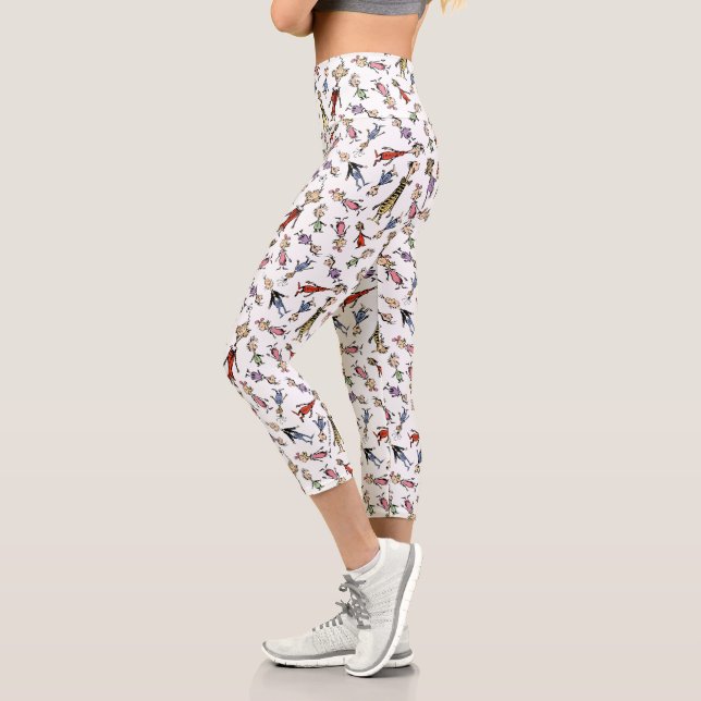 Dr. Seuss Whoville Characters Festive Pattern Capri Leggings (Links)