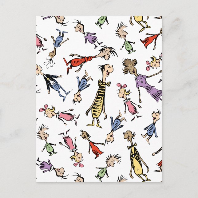 Dr. Seuss Whoville Characters Festive Pattern Postkarte (Vorderseite)