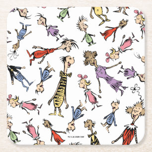 Dr. Seuss Whoville Charaktere Festives Muster Rechteckiger Pappuntersetzer