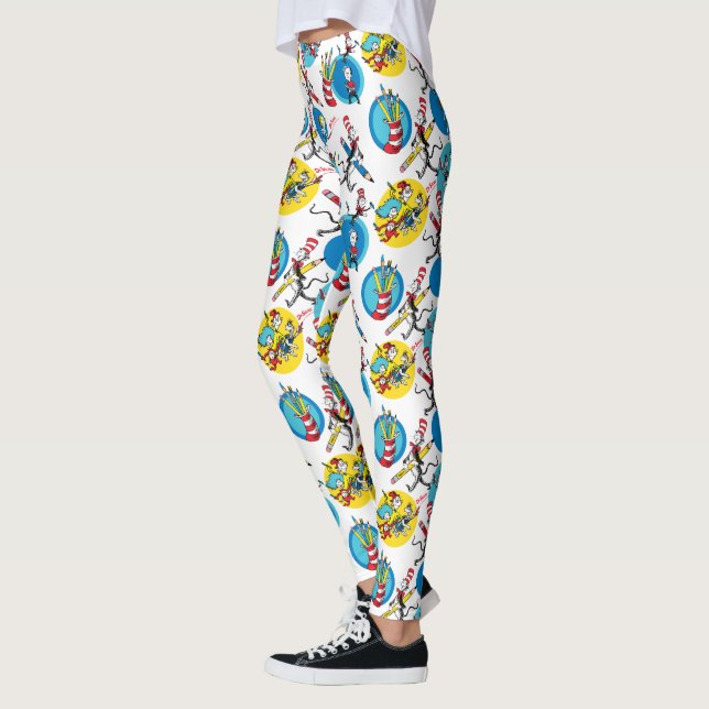 Dr. Seuss | Zeichen mit Stiften Muster Leggings (Links)