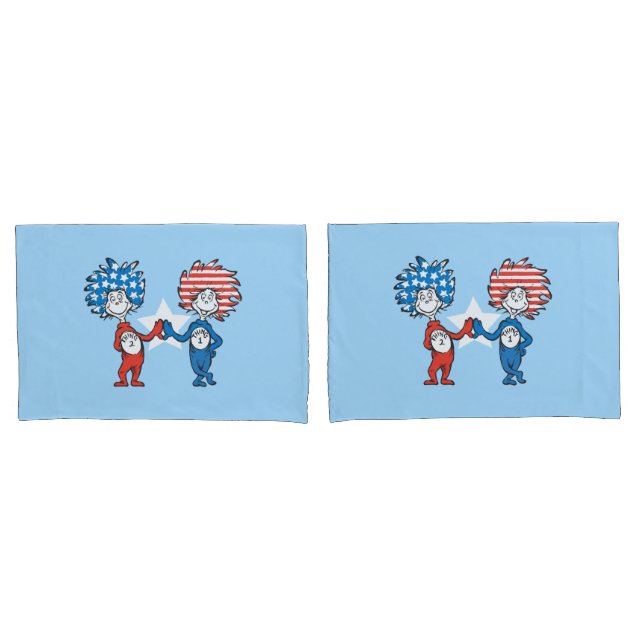 Dr. Seuss | Zwei Dinge: Patriotische Grafik Kissenbezug (Vorderseite-Set)
