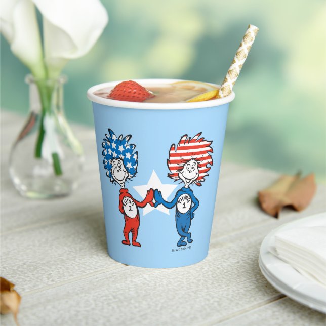 Dr. Seuss | Zwei Dinge: Patriotische Grafik Pappbecher (In Situ)