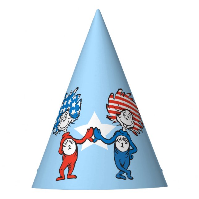 Dr. Seuss | Zwei Dinge: Patriotische Grafik Partyhütchen (Vorderseite)