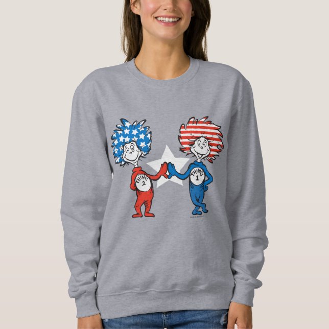 Dr. Seuss | Zwei Dinge: Patriotische Grafik Sweatshirt (Vorderseite)