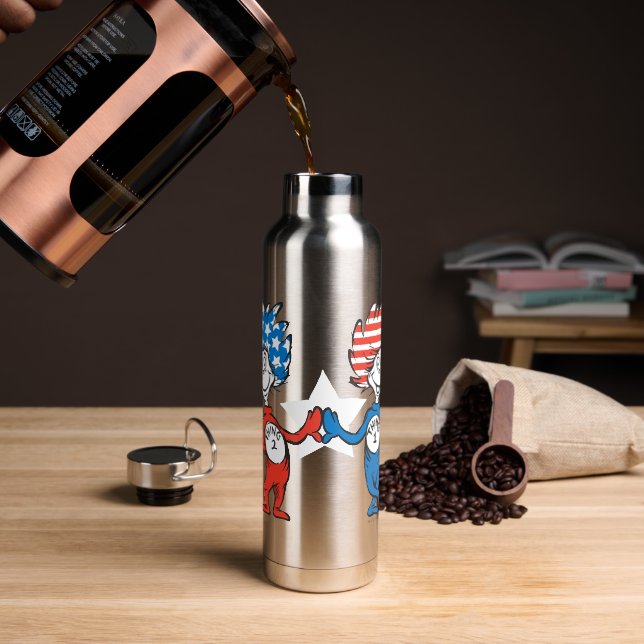 Dr. Seuss | Zwei Dinge: Patriotische Grafik Trinkflasche (Kaffee)