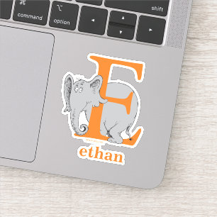 Dr. Seuss's ABC: Brief E - White   Name hinzufügen Aufkleber