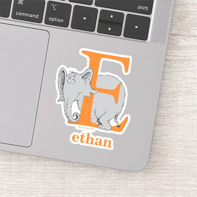 Dr. Seuss's ABC: Brief E - White | Name hinzufügen Aufkleber (Detail)