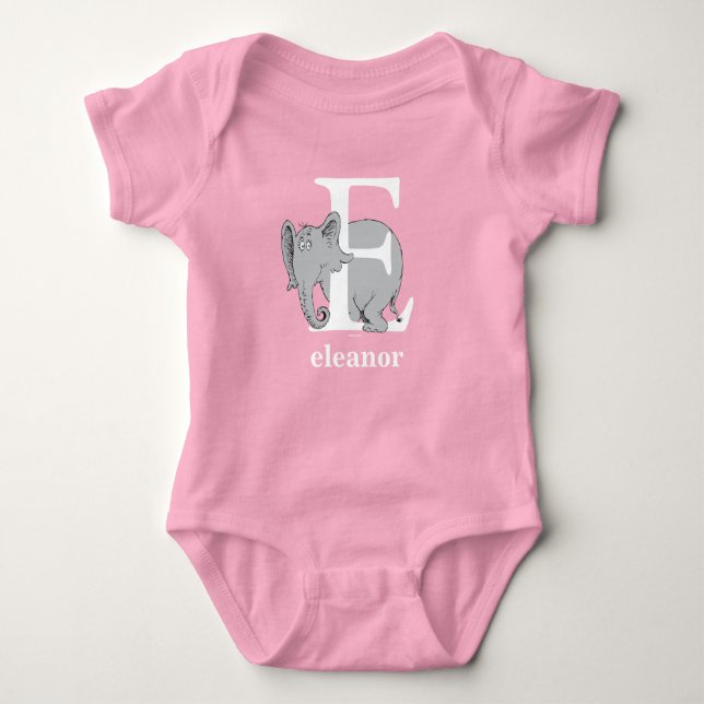 Dr. Seuss's ABC: Brief E - White | Name hinzufügen Baby Strampler (Vorderseite)