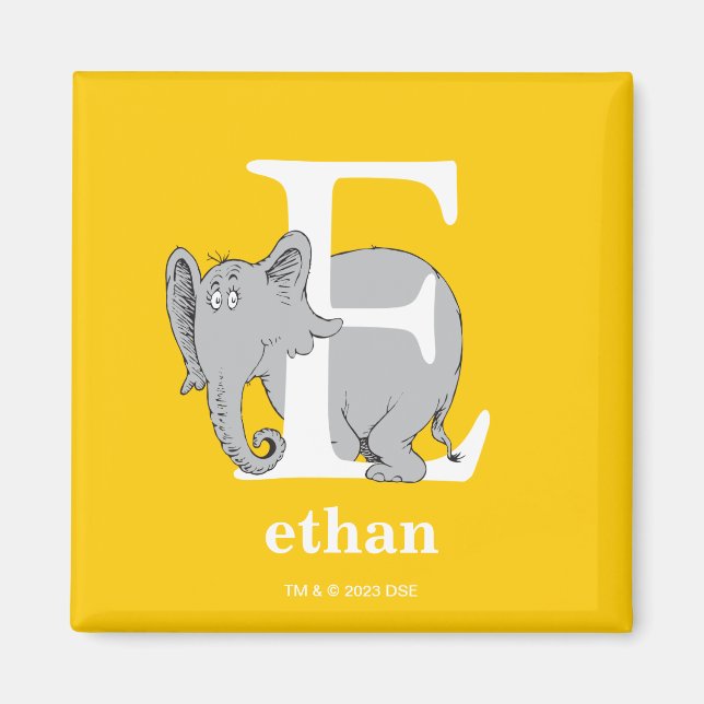 Dr. Seuss's ABC: Brief E - White | Name hinzufügen Magnet (Vorne)