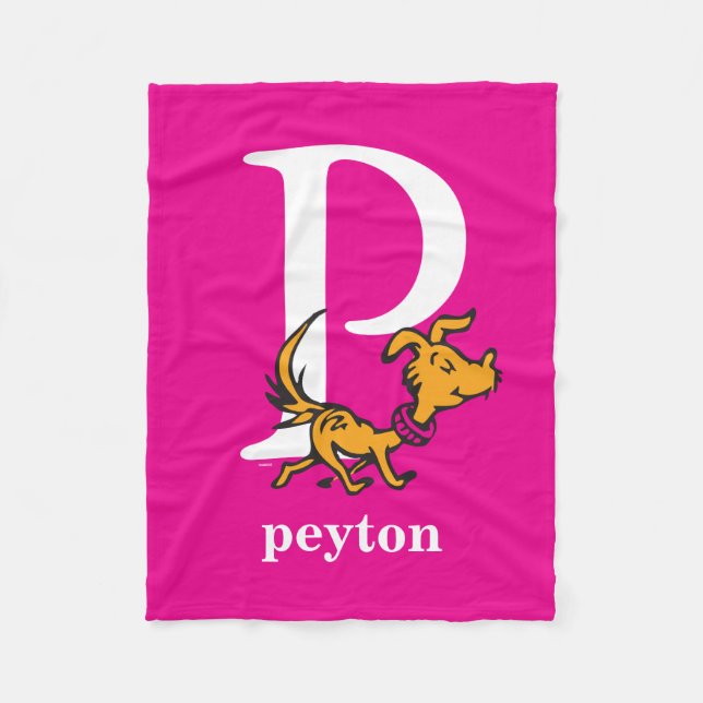 Dr. Seuss's ABC: Brief P - White | Name hinzufügen Fleecedecke (Vorderseite)