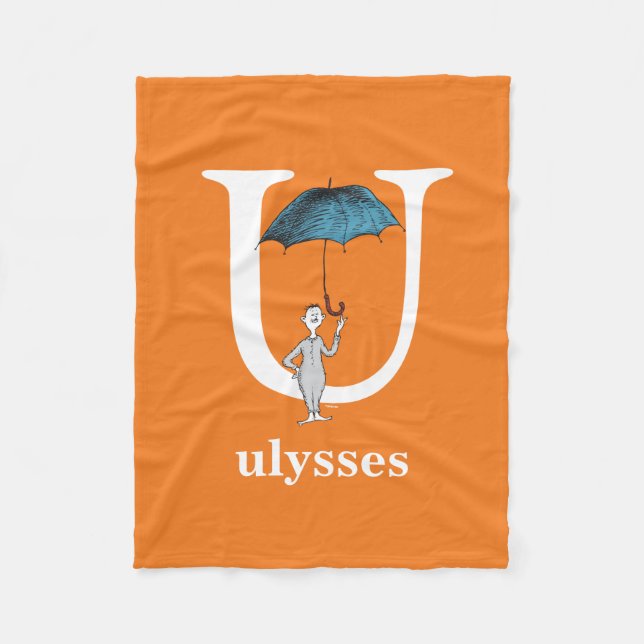 Dr. Seuss's ABC: Brief U - White | Name hinzufügen Fleecedecke (Vorderseite)