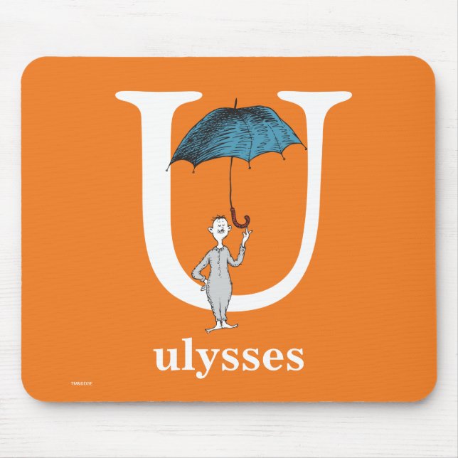 Dr. Seuss's ABC: Brief U - White | Name hinzufügen Mousepad (Vorne)